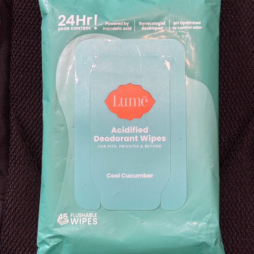 Lume Cool Cucumber Deodorant Wipes - 24 Hour Protection!